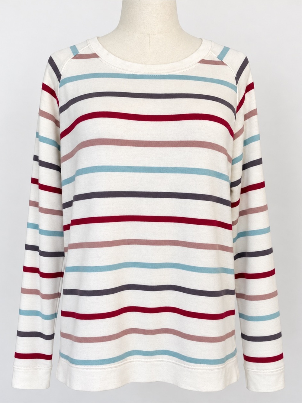 Thread & Supply Striped Pullover Sweatshirt Cozy Coastal Long Sleeve Top Size S
